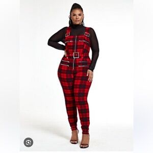 Fashion to Figure size 4 Plaid Jumpsuit
